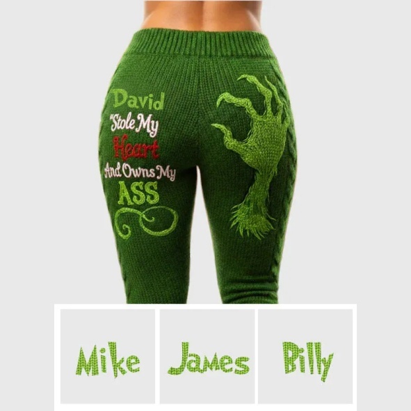 He Stole My Heart And Owns My Ass - Personalized Stole Christmas Leggings