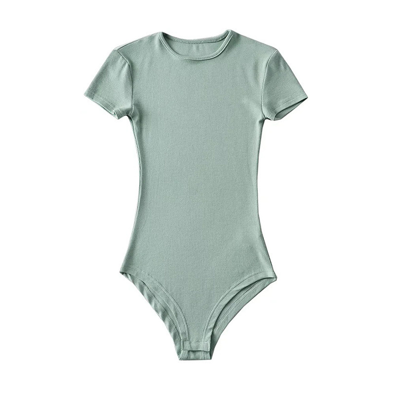 Slim Ribbed Crew Neck Short-Sleeve Stretchy Bodysuit ✨