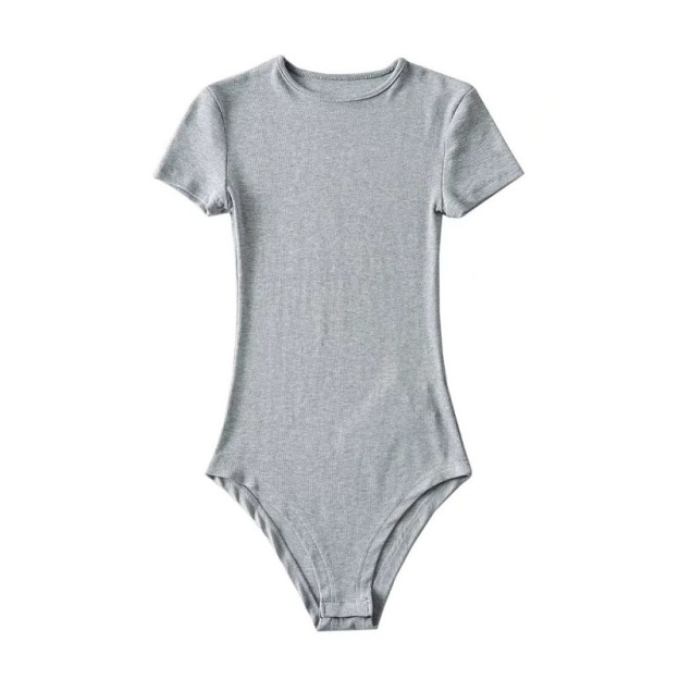 Slim Ribbed Crew Neck Short-Sleeve Stretchy Bodysuit ✨