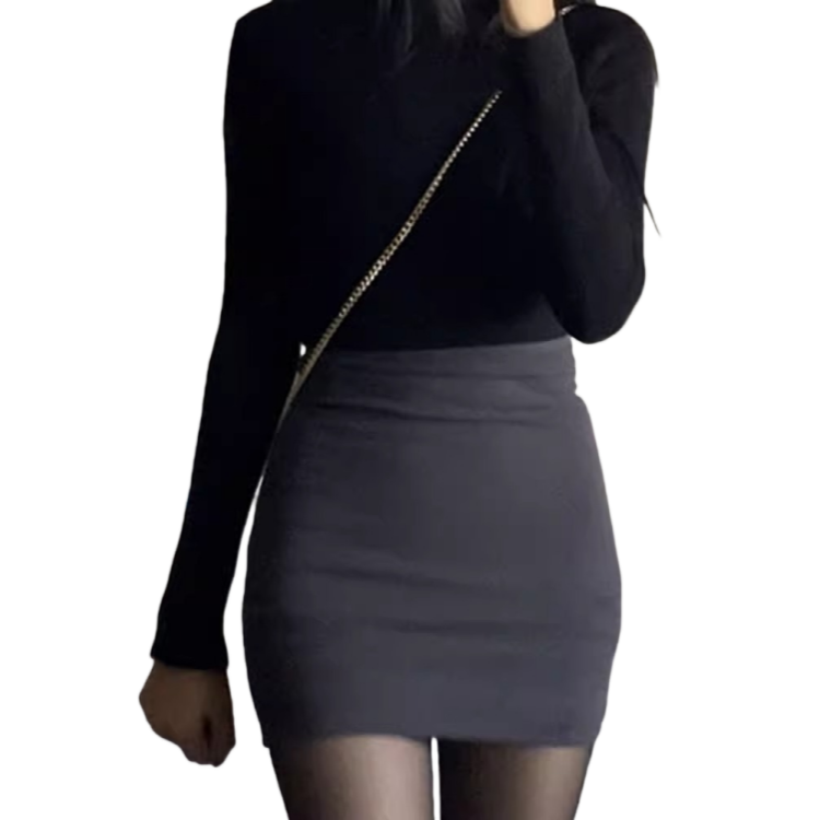 High-Waisted Bodycon Mini Skirt - Stretchy Slimming Pencil Skirt for Fall | Sexy Edgy Layering Skirt