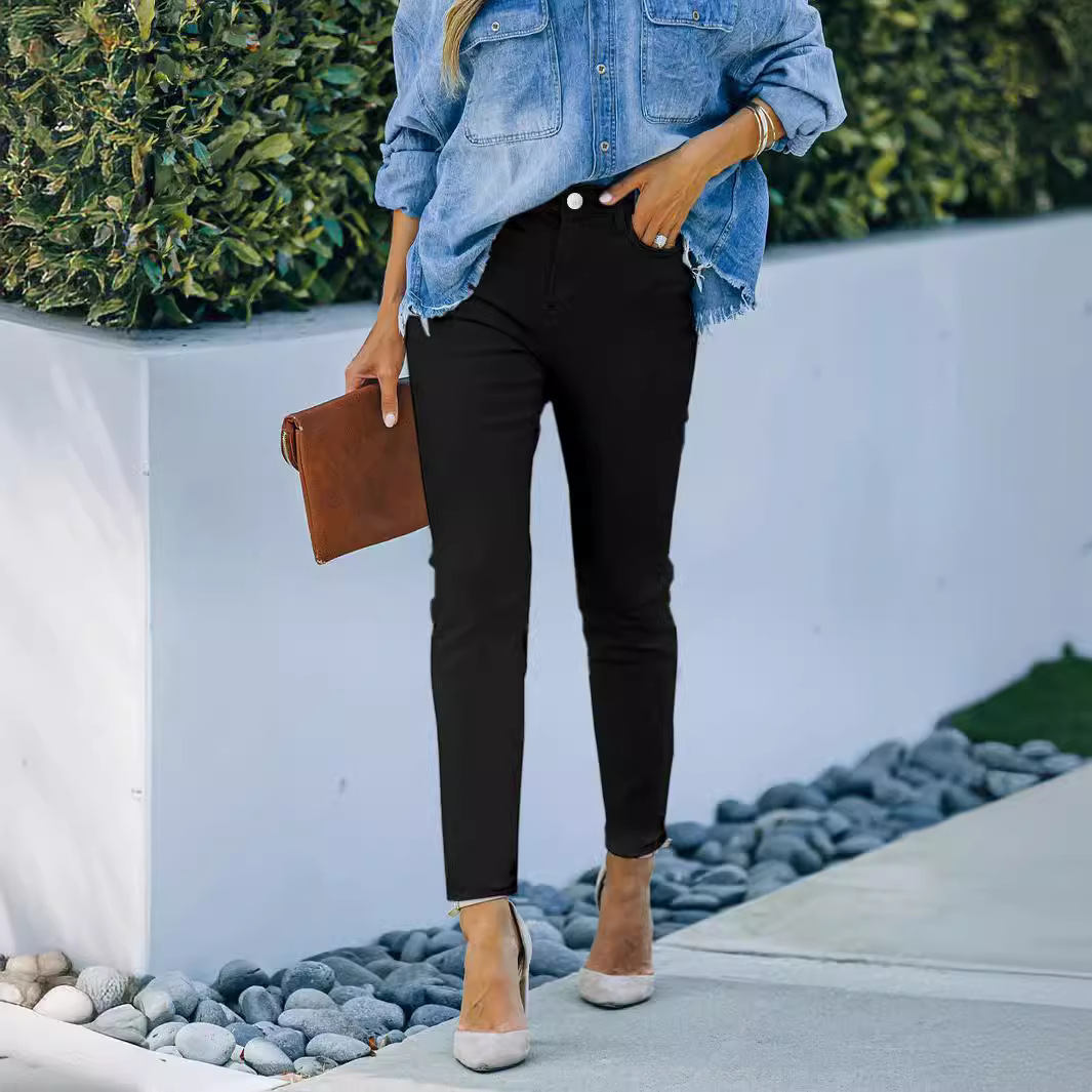 Light Blue Stretch Skinny Jeans - Versatile Pencil Fit