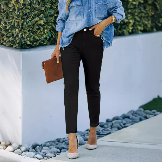 Light Blue Stretch Skinny Jeans - Versatile Pencil Fit