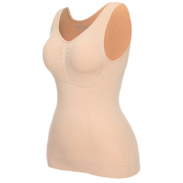 Voaase Bust Support Waist and Abdomen Control Shape Wide Straps Tank Top