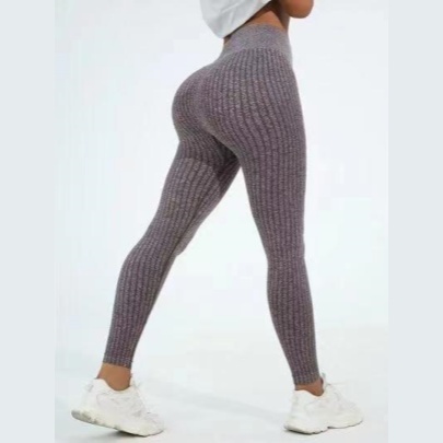 Women's Vertical Rib High-Elastic Yoga Pants