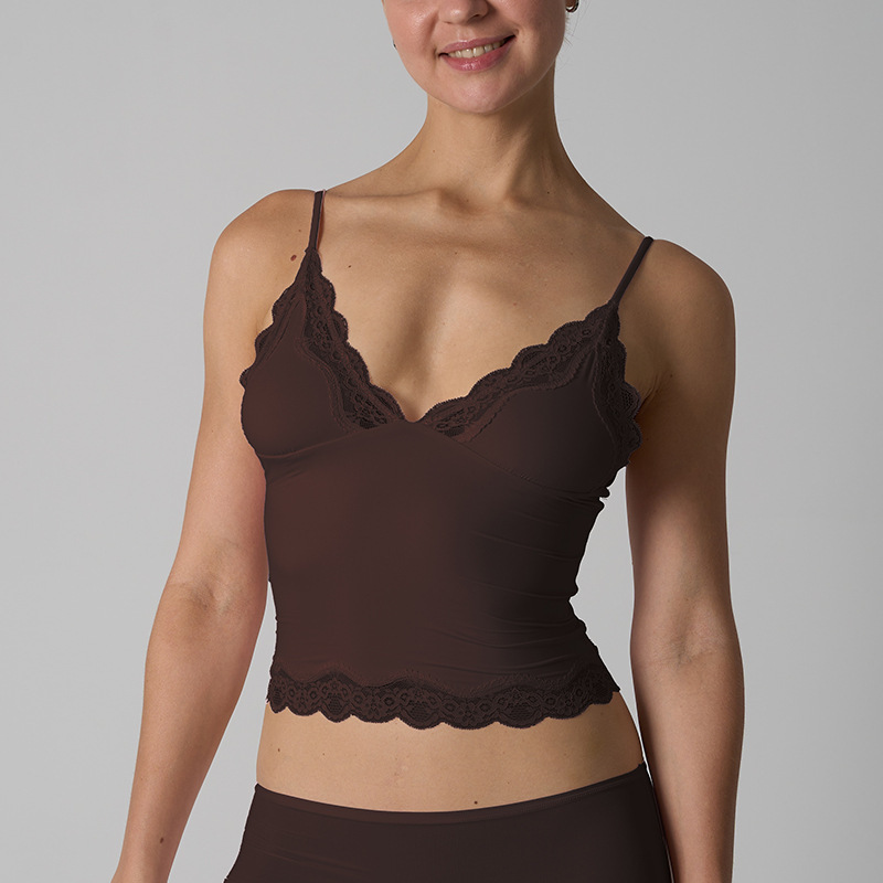Deep V Adjustable Lace Stretchy Soft Cami