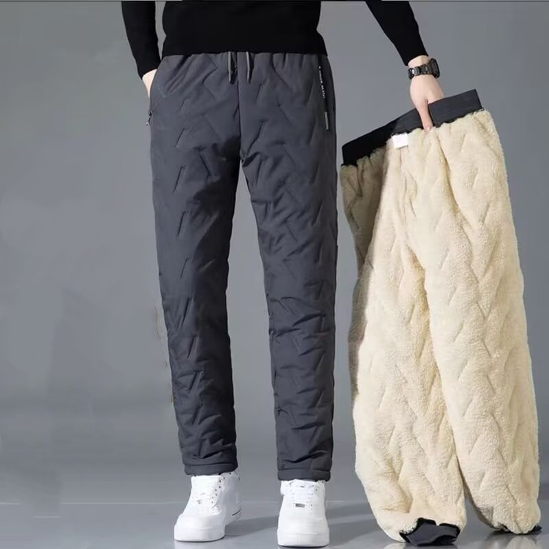 Classic Sherpa-Lined Cotton Pants - Solid Casual Cuffed Ankle
