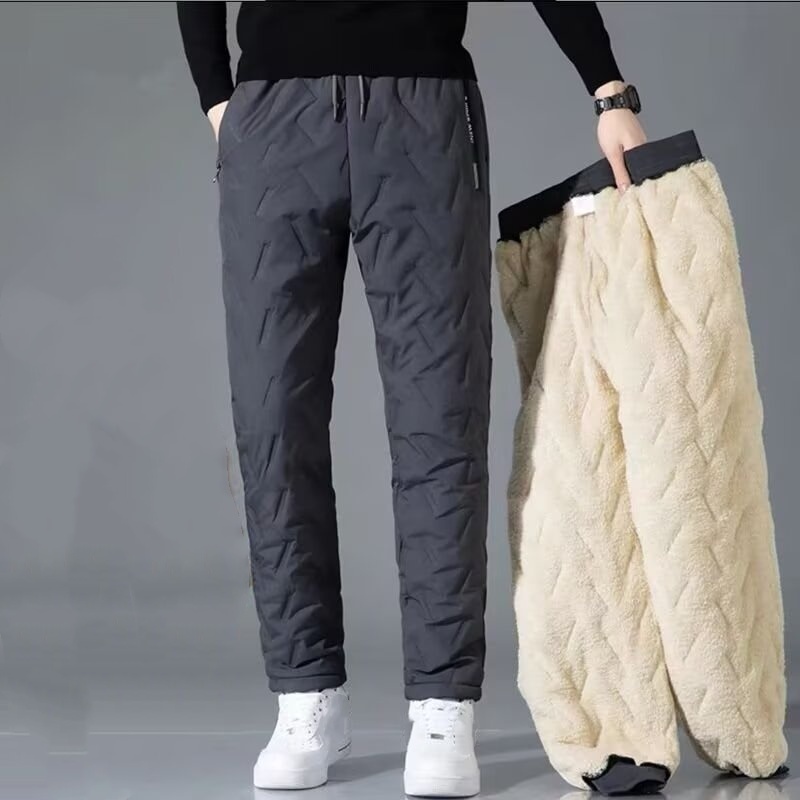 Classic Sherpa-Lined Cotton Pants - Solid Casual Cuffed Ankle