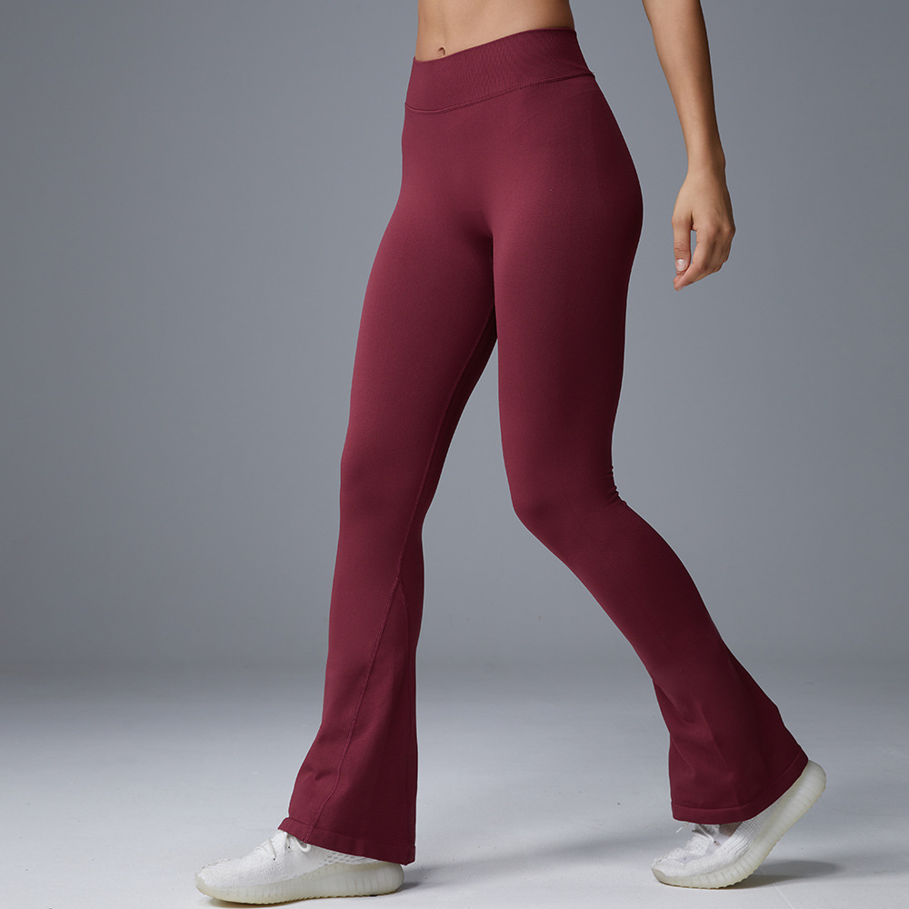 High-Waist Sculpting Flare Pants: Breathable Yoga Leggings for Fall Winter