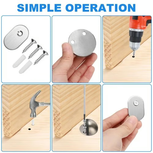 HOT SALE🔥 Hidden Stainless Steel Rubber Dual-use Door Stopper Door Holders