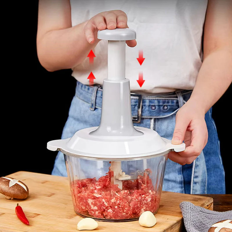 Multifunctional manual pressure meat grinder