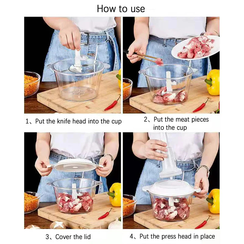 Multifunctional manual pressure meat grinder