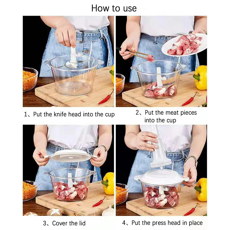 Multifunctional manual pressure meat grinder