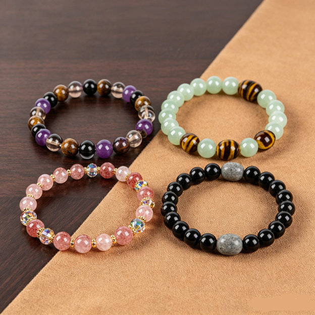 Energy Sanctuary 4-Piece Natural Gemstone Healing Bracelet Set