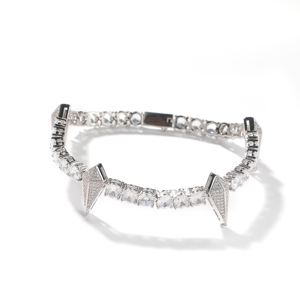 Multi-Color Spiked Full-Diamond Bracelet (Gold/Silver/Black/Pink/Purple Version)