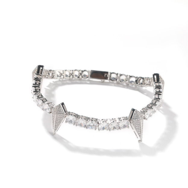 Multi-Color Spiked Full-Diamond Bracelet (Gold/Silver/Black/Pink/Purple Version)