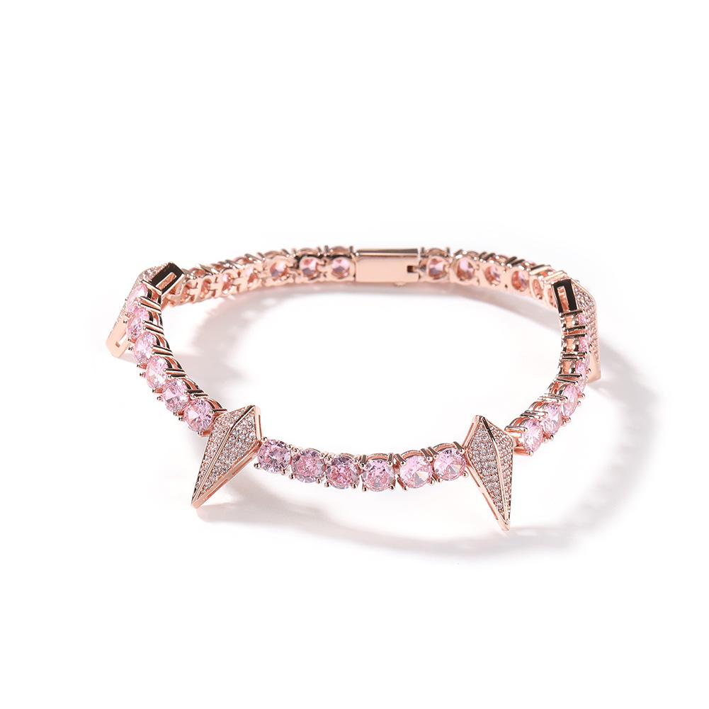 Multi-Color Spiked Full-Diamond Bracelet (Gold/Silver/Black/Pink/Purple Version)