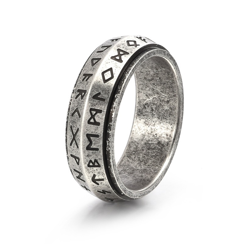Rotatable Viking Rune Ring