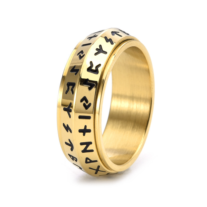 Rotatable Viking Rune Ring