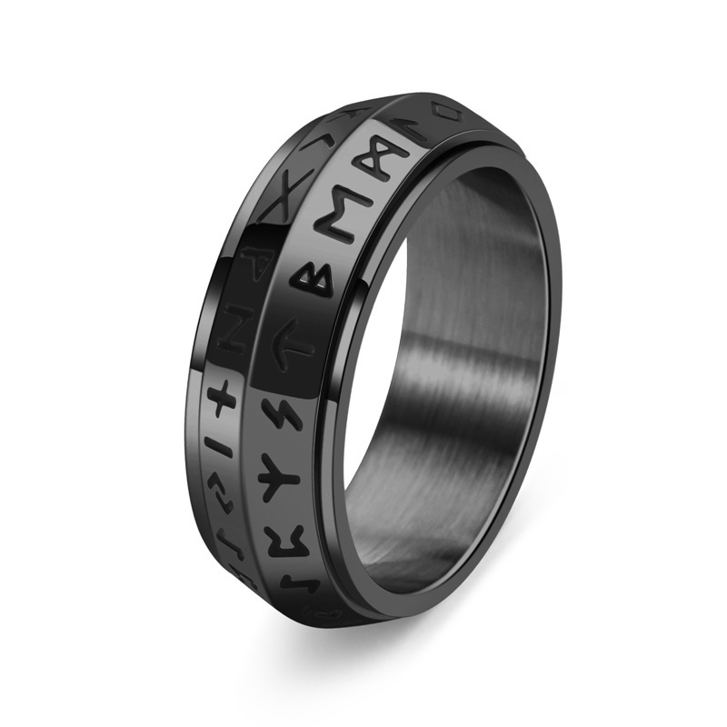 Rotatable Viking Rune Ring