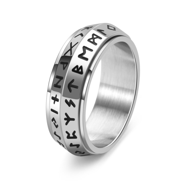 Rotatable Viking Rune Ring
