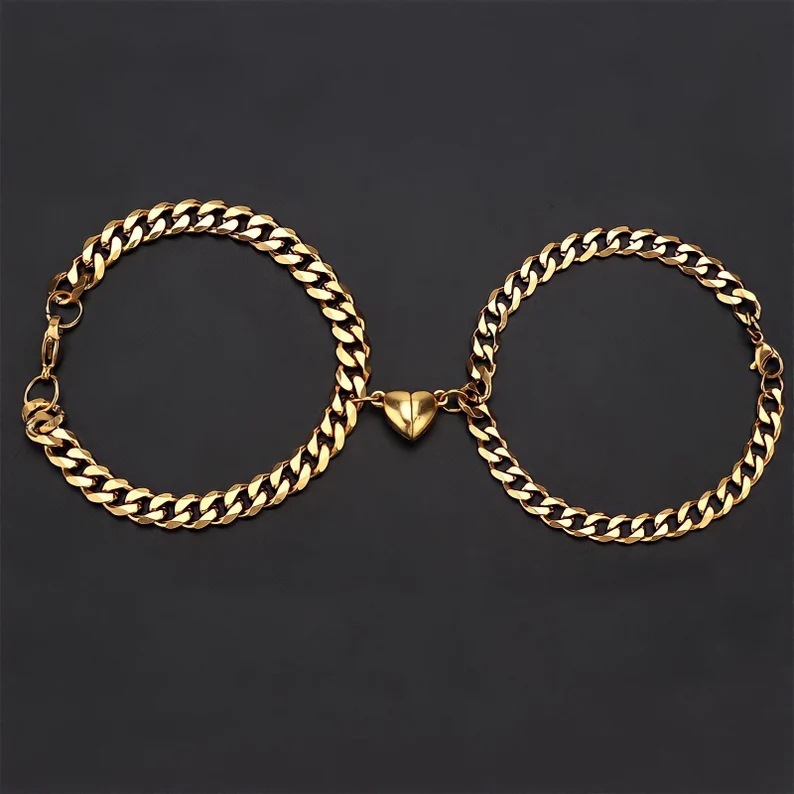 Metal Chain Heart Magnetic Couple Bracelet