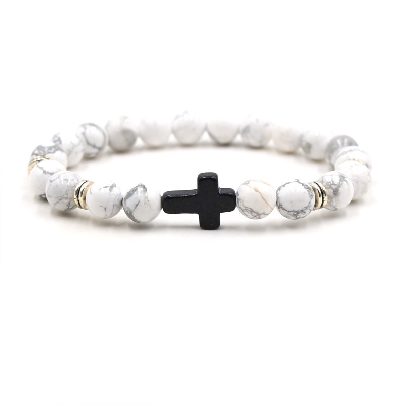 Multi-Color Beaded Cross Bracelet