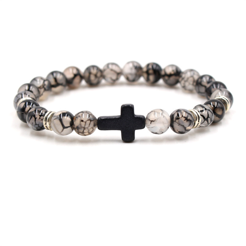 Multi-Color Beaded Cross Bracelet