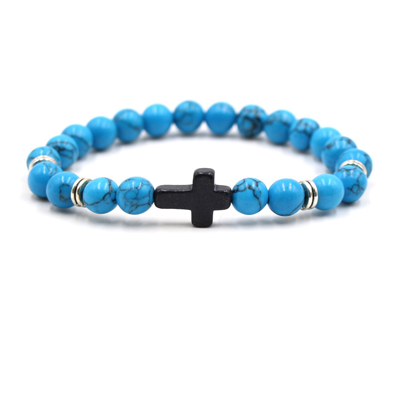 Multi-Color Beaded Cross Bracelet
