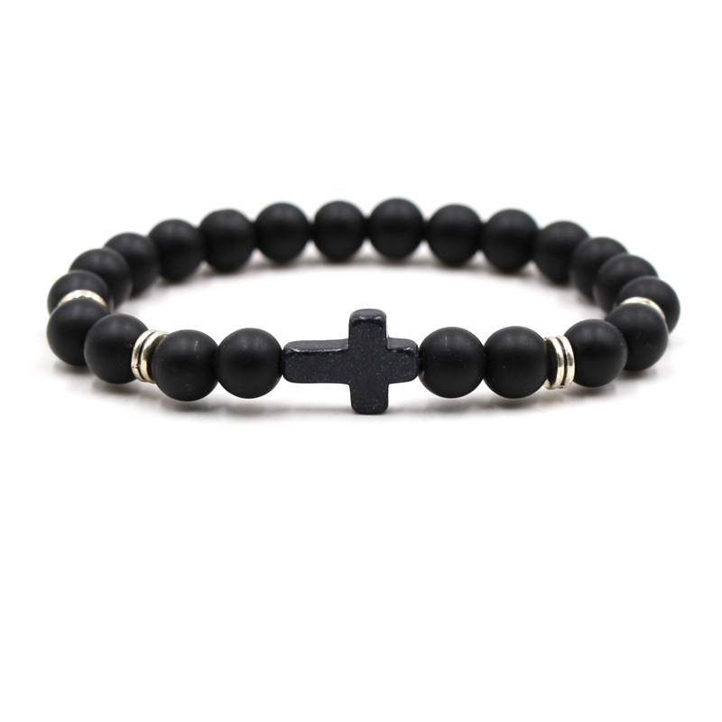 Multi-Color Beaded Cross Bracelet
