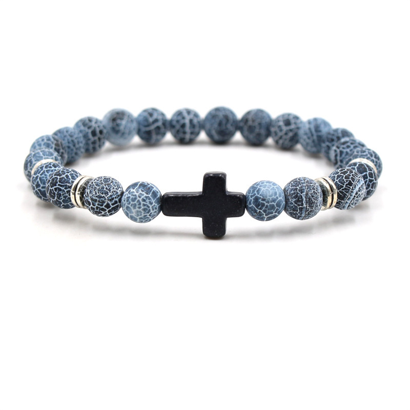 Multi-Color Beaded Cross Bracelet