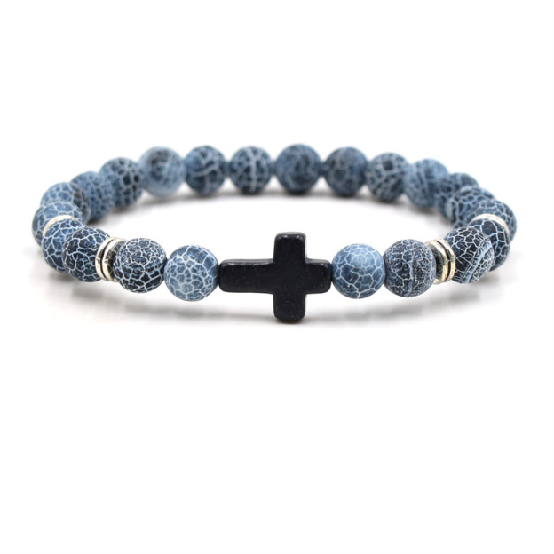 Multi-Color Beaded Cross Bracelet
