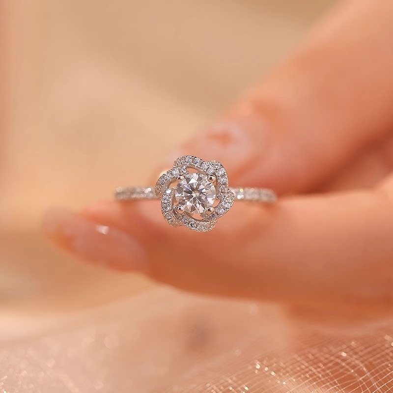 「Rose Kiss」S925 Sterling Silver 3D Petal Open Ring