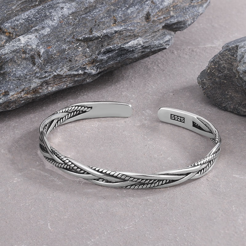 Vintage Braided Twist Cuff Bracelet