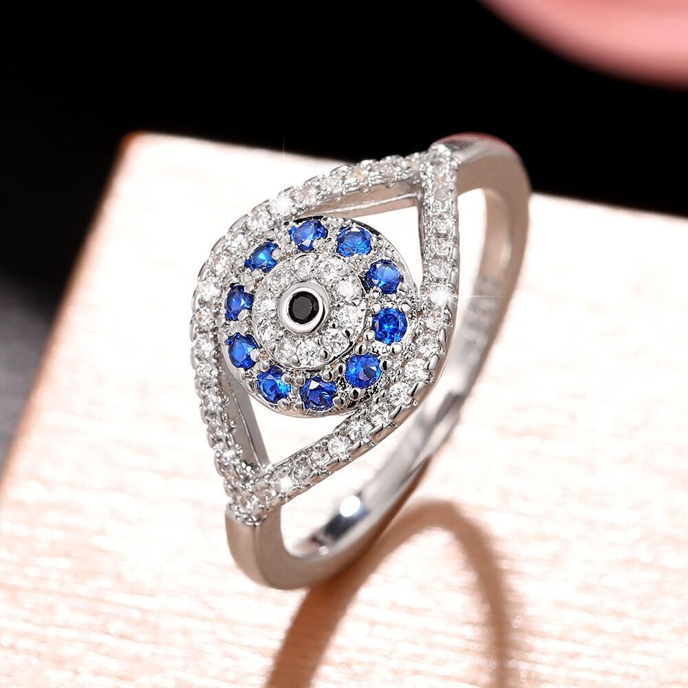 Classic Pavé Evil Eye Protection Ring