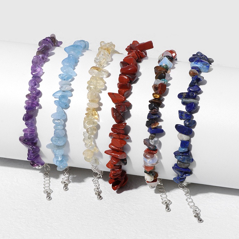 Natural Crystal Chip Adjustable Bracelets