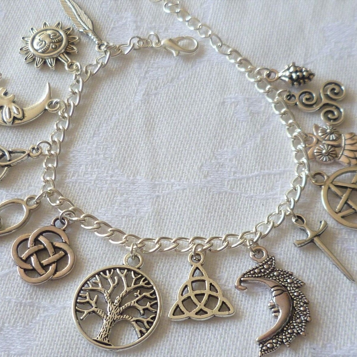 S925 Sterling Silver Celtic Charm Bracelet Anklet