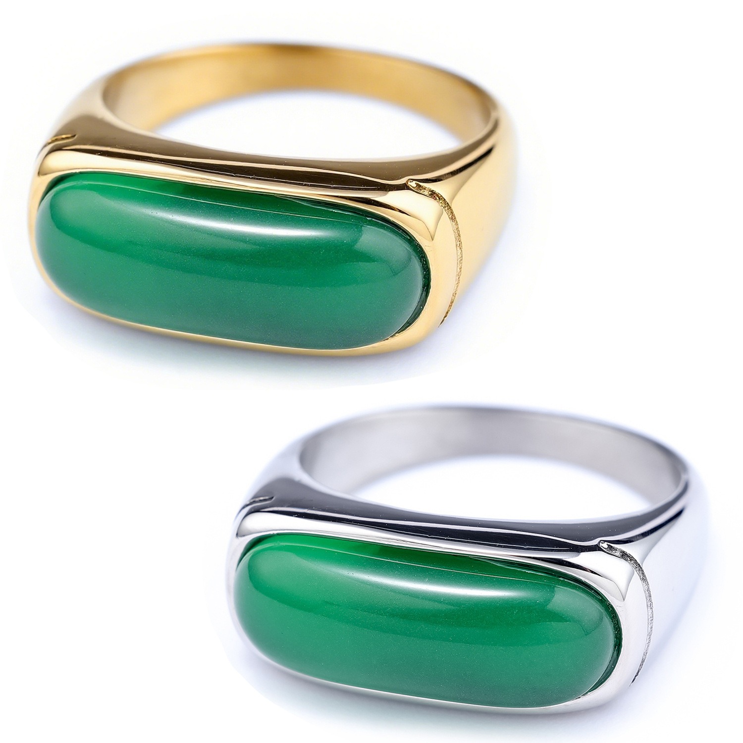 Vintage Green Cat's Eye Saddle Ring