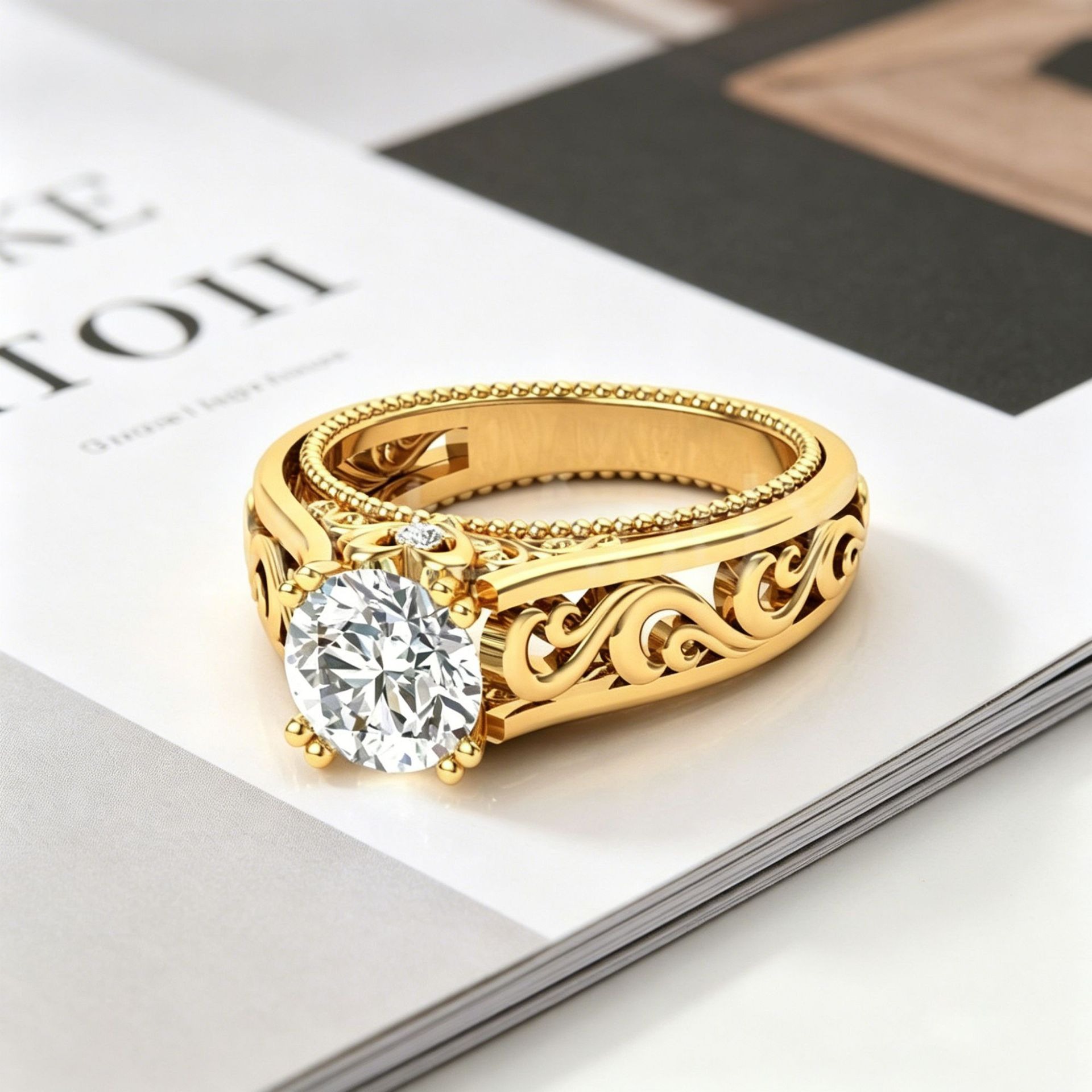 Sterling Silver Victorian Vintage Filigree Scroll Ring