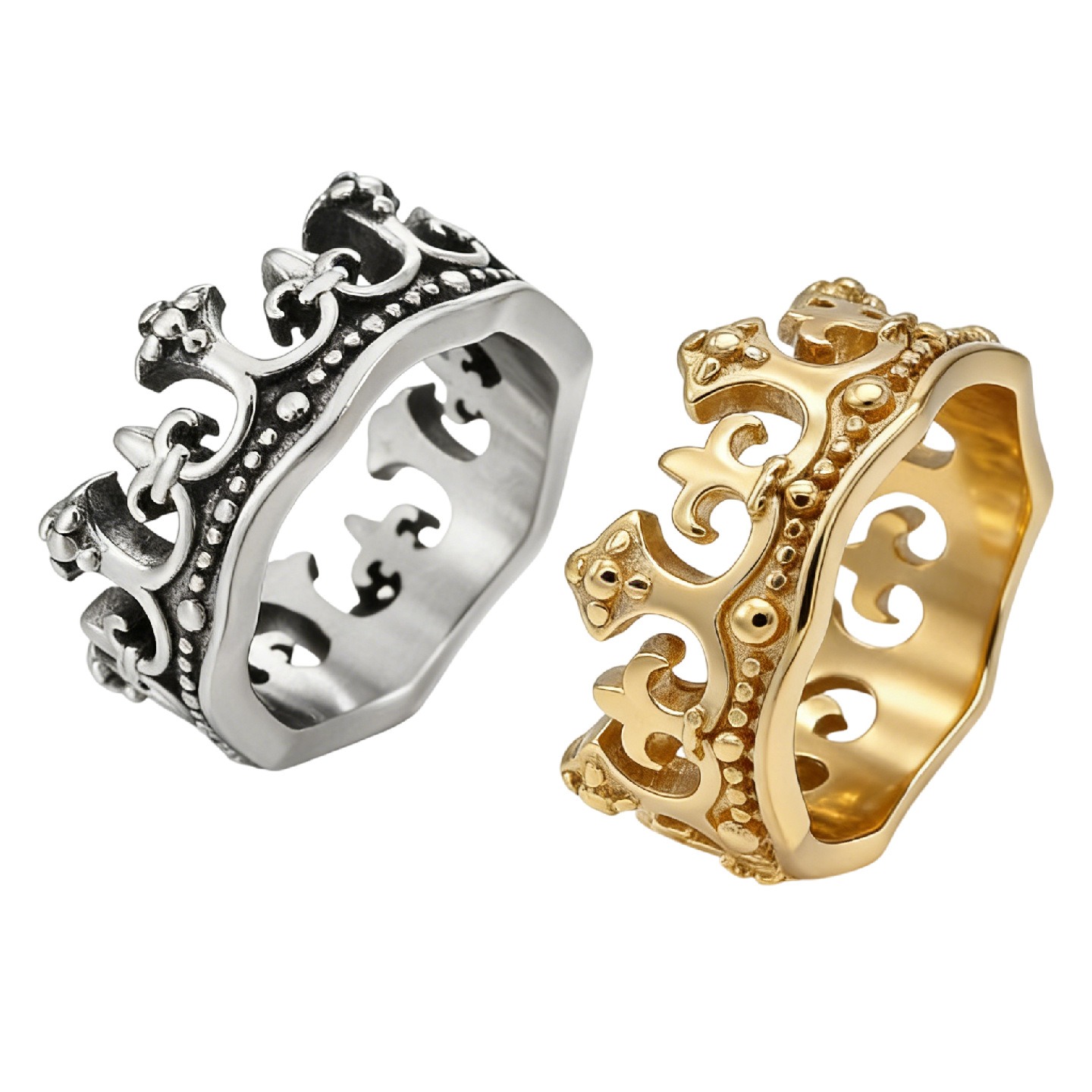 Vintage Fleur-de-lis Crown Ring