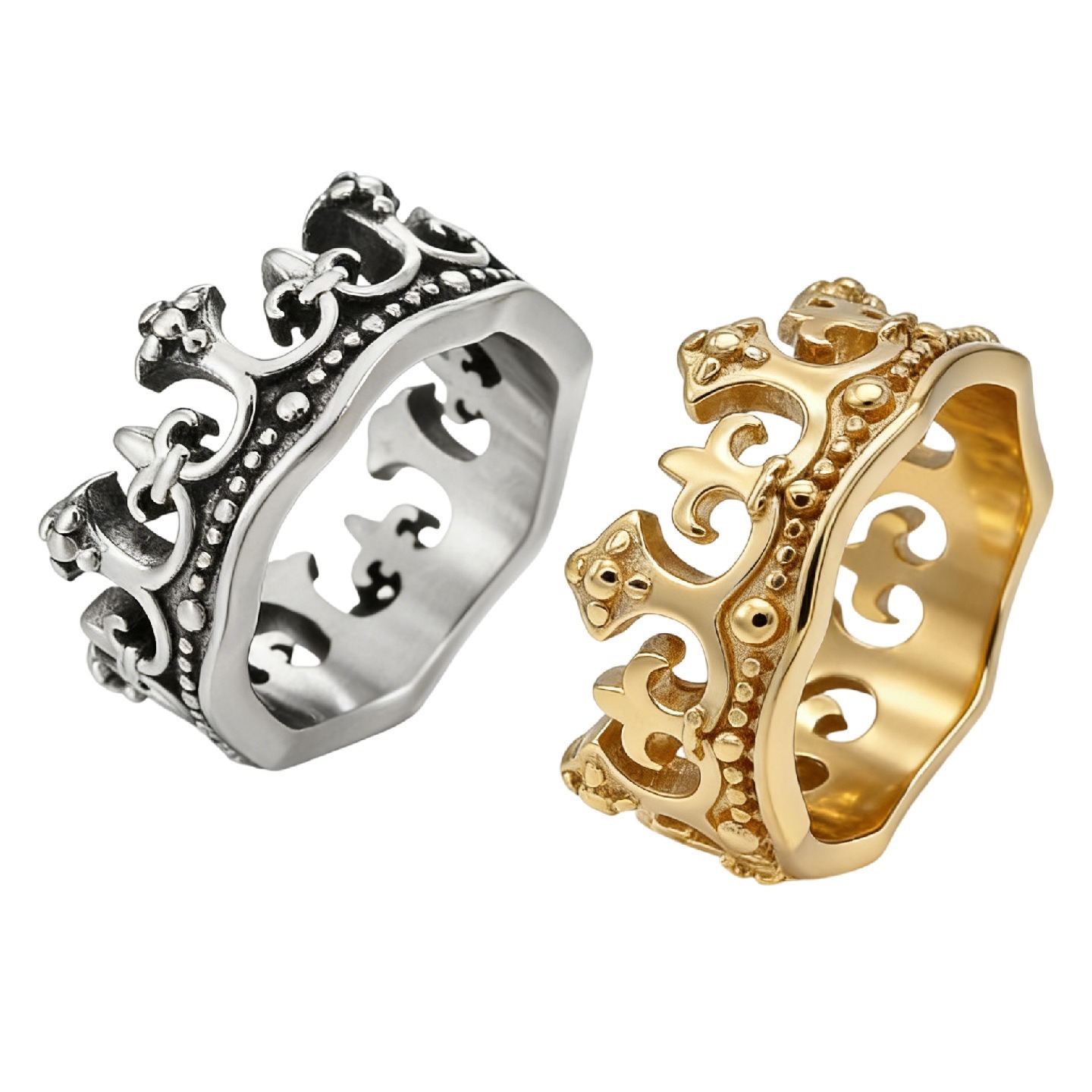 Vintage Fleur-de-lis Crown Ring