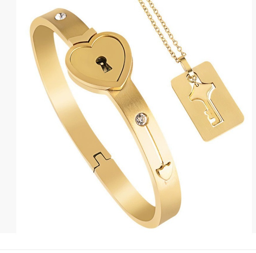 Heartlock Whisper Key & Lock Bracelet Necklace Set（Free Shipping）