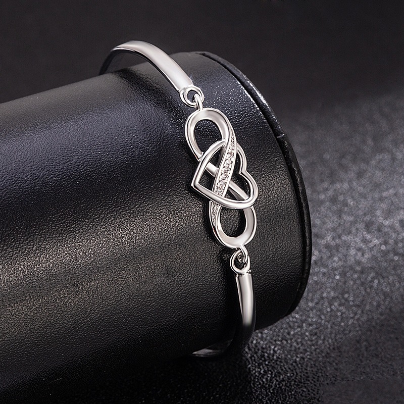 Infinite Heart Trio-Tone Infinity & Heart Bracelet