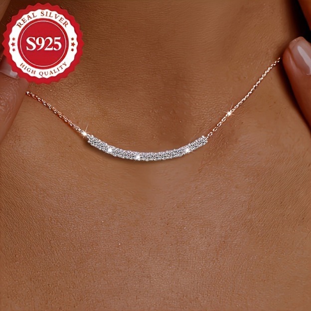 Silver Shimmer Wave S925 Sterling Silver Sparkle Choker