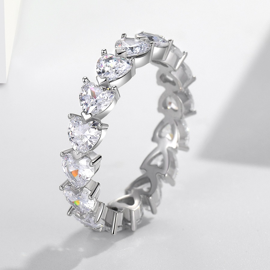 Heart Full Circle S925 Sterling Silver Heart Eternity Ring Timeless Romance on Your Fingertips