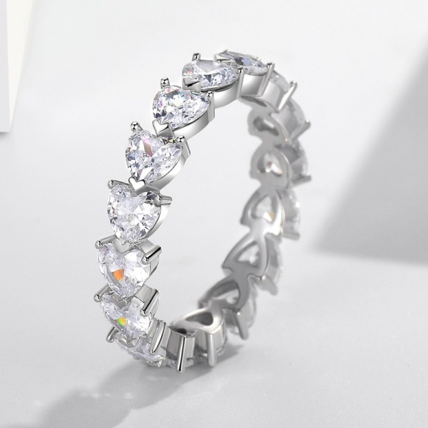 Heart Full Circle S925 Sterling Silver Heart Eternity Ring Timeless Romance on Your Fingertips