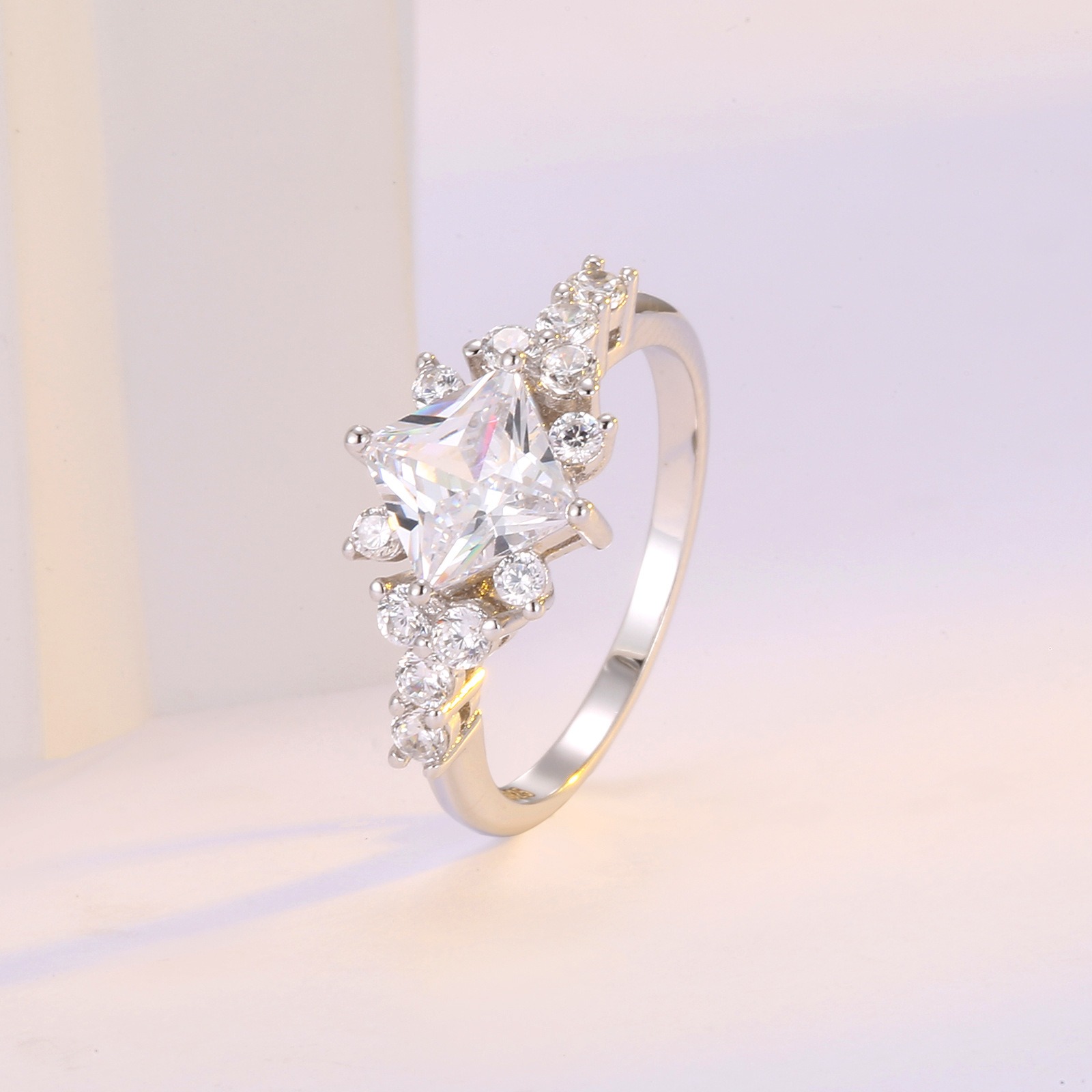 Starlight Vow 18K White Gold Princess Cut Diamond Ring