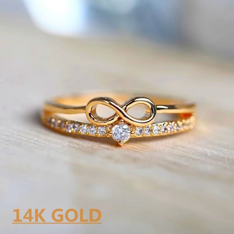 Eternal Promise Three-Tone Infinity Pave Open Ring