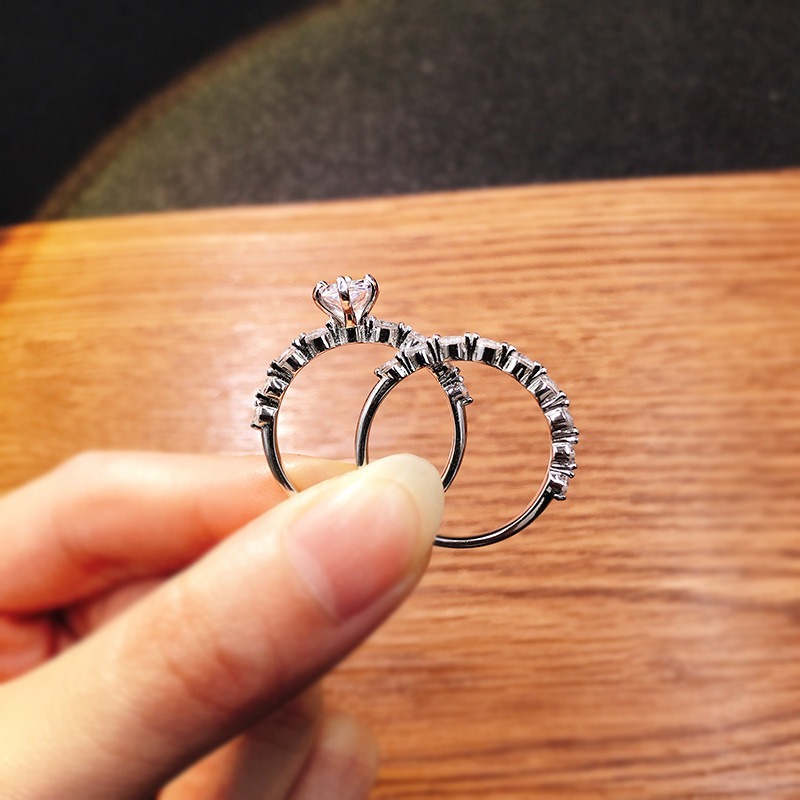 Stardust Marquise S925 Sterling Silver Bridal Set