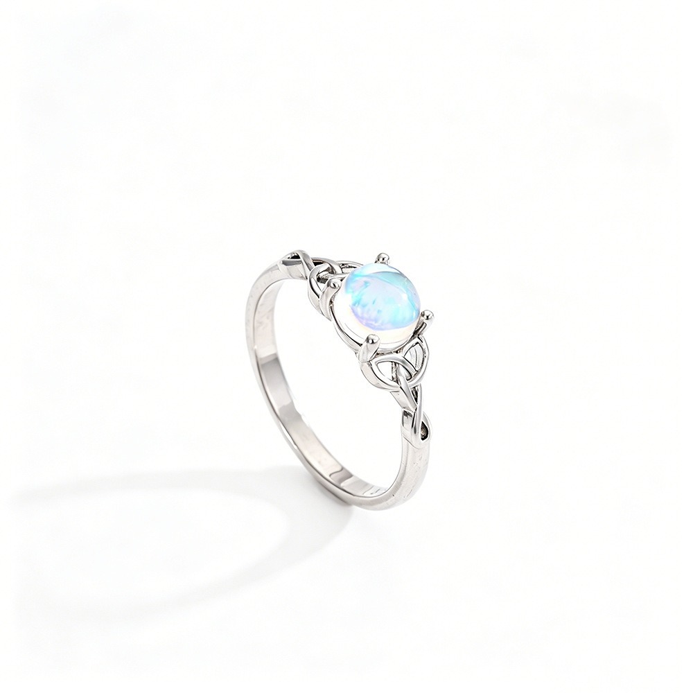 Celtic Moonlight S925 Silver Moonstone Ring