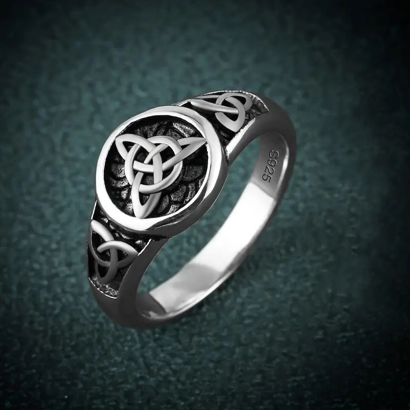 Witch Protection Sterling Silver Ring | Celtic Guardian Knot · Diamond & Plain Styles